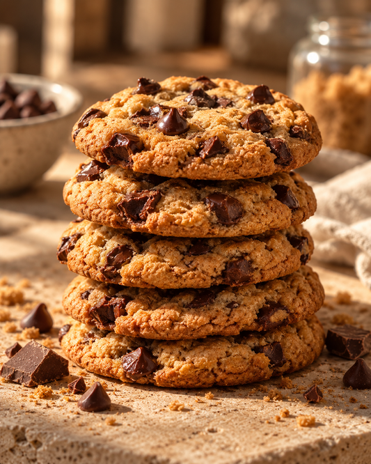 Stack of chocolate chip cookies, serving inspiration