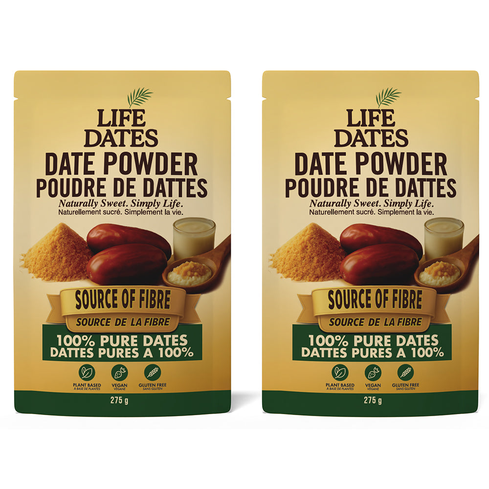 Life Dates Date Powder Bundle & Save, two 275 g pouches, front packaging