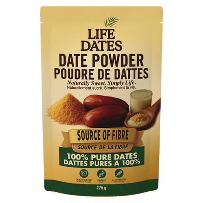Life Dates Date Powder 275 g pouch, front packaging