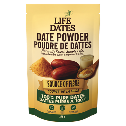 Life Dates Date Powder 275 g pouch, front packaging
